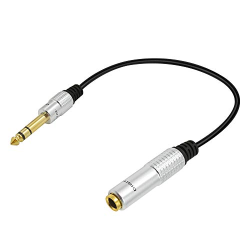Poyiccot 1/4 inch Extension Cable, 6.35mm 1/4" inch Male to Female Stereo Headphone Guitar Extension Cable Cord, Gold Plated Quarter inch Headphone Extension Cable, 12inch Length