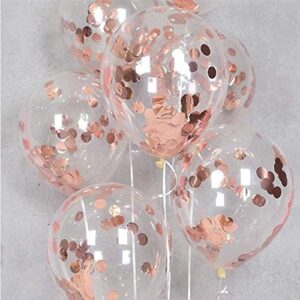Soonlyn Rose Gold Balloons 140 Pack 12 Inch Gold and Pink Balloons and Pink Confetti Balloons Garland Arch Kit for Bridal Shower Baby Shower Party Decoration