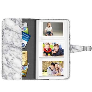 Fintie Wallet Photo Album for Fujifilm Instax 3-Inch Film,108 Pockets Album for Fujifilm Instax Mini 11/Mini 40/Mini EVO/LiPlay/Mini Link Printer, HP Sprocket, Polaroid Camera, Marble White