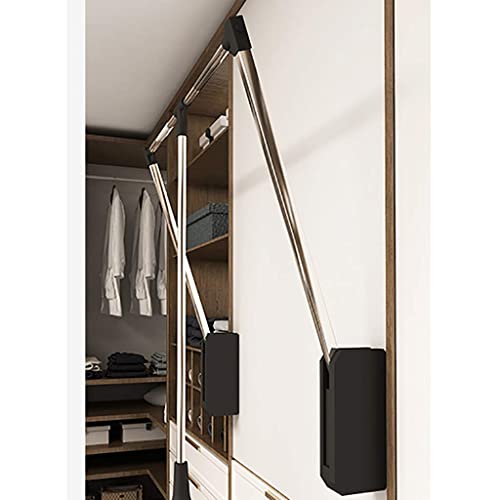 Floating Shelves Liftable Clothes Hanger Dormitory Clothes Bar Closet Hardware Pull-Down Clothes Rail Closet Pole Clothing Finishing Rack, Adjustable Width, Wall Mounting Industrial Wall Frame …