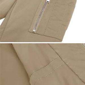 MAGCOMSEN Casual Jackets for Men Bomber Jacket Light Jackets for Men Spring Fall Jackets Pilot Jackets Khaki,XL