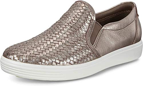 ECCO womens Soft 7 Woven Slip on 2.0 Sneaker, Stone Metallic, 7-7.5 US