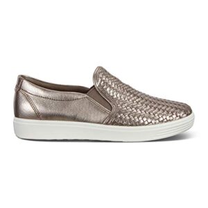 ECCO womens Soft 7 Woven Slip on 2.0 Sneaker, Stone Metallic, 7-7.5 US