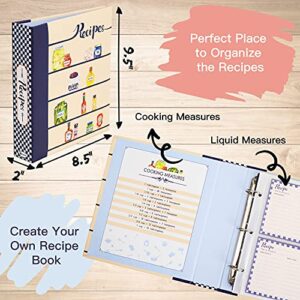 COFICE Recipe Book Binder – 8.5x9.5 Recipe Ring Binder, 4x6 Cards and Tabbed Dividers, Seasoning Design