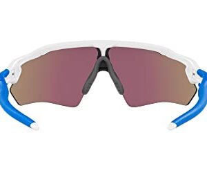 Oakley Youth OJ9001 Radar EV XS Path Rectangular Sunglasses, Matte White/Prizm Sapphire, 58 mm