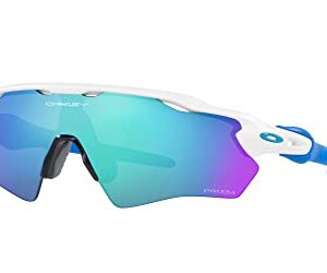 Oakley Youth OJ9001 Radar EV XS Path Rectangular Sunglasses, Matte White/Prizm Sapphire, 58 mm