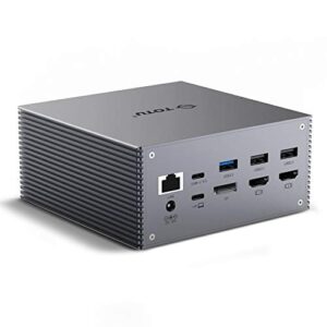 totu usb-c 4k@30hz triple display docking station with charging support for macbook pro & windows usb 3.1 gen2 type c systems (2 hdmi,dp,7 usb ports, 60w usb pd), macos only support mirror mode