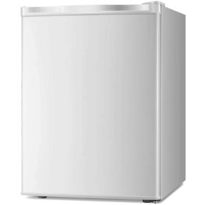kismile compact upright freezer with reversible single door,removable shelves mini freezer with adjustable thermostat for home/kitchen/office (2.1 cu.ft, white)