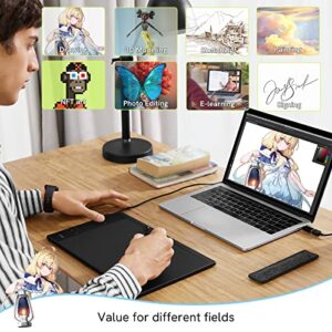 Digital Graphic Drawing Tablet VEIKK A30, 4 Touch Keys 1 Touch Panel, Linux Support, 10x6 Inch with 8192 Levels Battery-Free Pen Electronic Writing Tablets for PC/Android/Mac/Windows