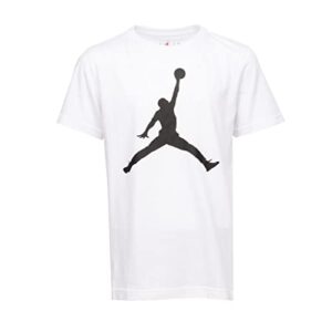 nike air jordan boys' jumpman t-shirt (white/black, medium)