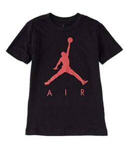 nike air jordan boys' jumpman t-shirt (black/gym red, medium)