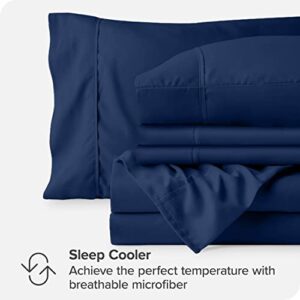 Queen Sheet Set - 6 Piece Set - Hotel Luxury Bed Sheets - Ultra Soft - Deep Pockets - Easy Fit - Cooling & Breathable Sheets - Wrinkle Resistant - Cozy - Dark Blue - Queen Sheets - 6 PC