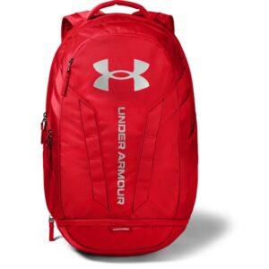 under armour unisex-adult hustle 5.0 backpack , red (600)/silver , one size fits all