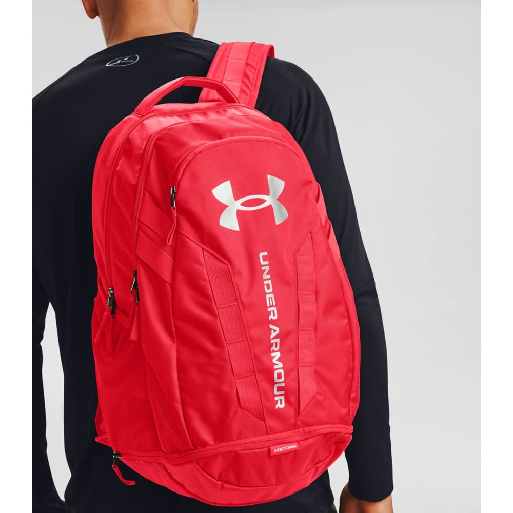 Under Armour unisex-adult Hustle 5.0 Backpack , Red (600)/Silver , One Size Fits All