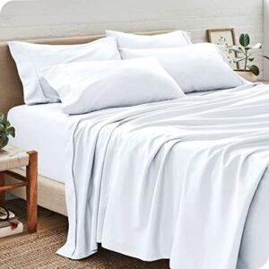 twin xl sheet set - 4 piece set - hotel luxury bed sheets - ultra soft - deep pockets - easy fit - cooling & breathable sheets - wrinkle resistant - cozy - white - twin extra long sheets - 4 pc