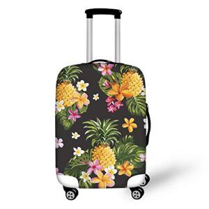 dremagia travel luggage cover tropical pineapple hawaiian suitcase protector spandex elastic fits 22-25 inch luggage
