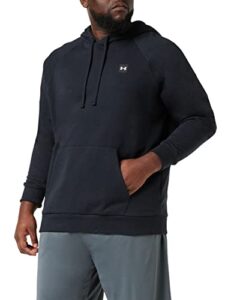 under armour mens rival fleece hoodie , black (001)/onyx white , small