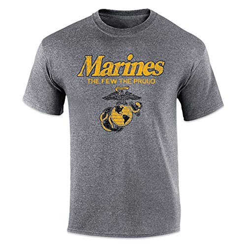 Armed Forces Gear Marines The Few The Proud Faded Short-Sleeve T-Shirt - Official Licensed United States Marine Shirts for Men (Gray, XX-Large)