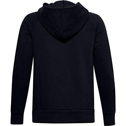 Under Armour Boys' Rival Fleece Full Zip Hoodie , Black (001)/Onyx White , Youth X-Large
