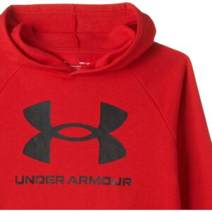 Under Armour Boys Rival Fleece Hoodie , Red (600)/Onyx White , Youth Large