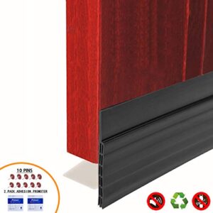 BAINING Door Draft Stopper Sweep, 3 Inches Widening Door Bottom Seal Strip Under Door Noise Blocker for Interior Doors Insulation and Soundproofing, 3” W x 39” L Black (2019 New Upgrade)