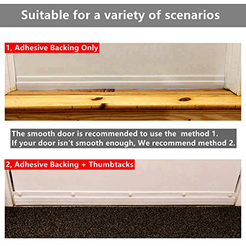 BAINING Door Draft Stopper Sweep, 3 Inches Widening Door Bottom Seal Strip Under Door Noise Blocker for Interior Doors Insulation and Soundproofing, 3” W x 39” L Black (2019 New Upgrade)