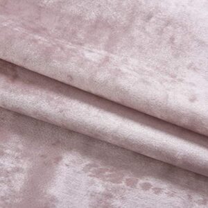 Roslynwood Velvet Curtain Panels Ballet Pink Room Darkening Window Super Soft Luxury Drapes for Bedroom Thermal Insulated Rod Pocket Curtain for Living Room (2 Panels, 52 by 96 Inch)