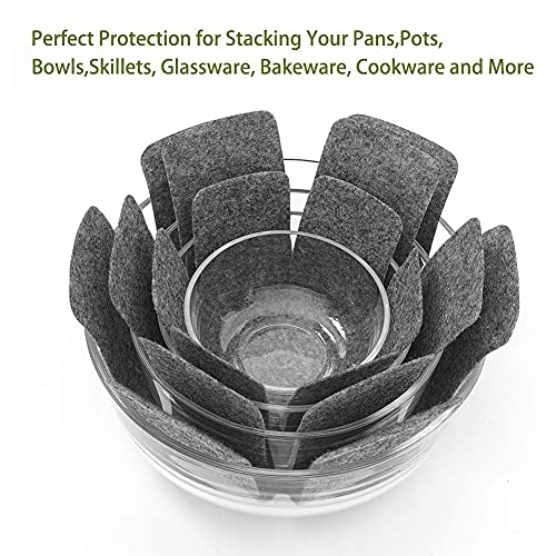 Pot and Pan Protectors, Set of 12 and 3 Different Size, Pot Dividers Pads/Stacking Pan Protectors/Pan Separators Pads for Protecting and Separating Pots and Pans