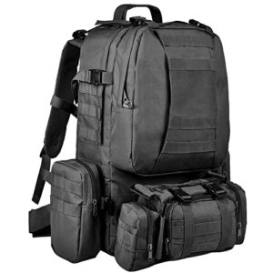 cvlife tactical backpack military army rucksack 60l large assault pack detachable molle bag