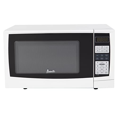 Avanti MT9K0W Microwave Oven 900-Watts Compact with 6 Pre Cooking Settings, Speed Defrost, Electronic Control Panel and Glass Turntable, White