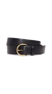 madewell women's medium perfect leather belt, true black, s