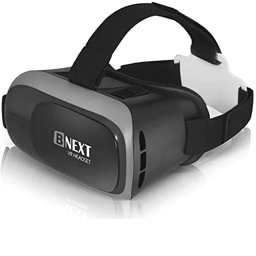 Bnext VR Headset Compatible with iPhone & Android - VR Headsets - Universal Virtual Reality Goggles for Kids&Adults - Your Best Mobile Games 360 Movies w/Soft & Comfortable New 3D VR Glasses (Silver)