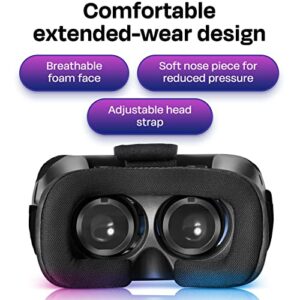 Bnext VR Headset Compatible with iPhone & Android - VR Headsets - Universal Virtual Reality Goggles for Kids&Adults - Your Best Mobile Games 360 Movies w/Soft & Comfortable New 3D VR Glasses (Silver)