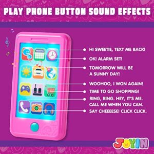 JOYIN Play-act Pretend Play Smart Phone, Keyfob Key Toy and Credit Cards Set, Kids Toddler Cellphone Toys, Toddler Birthday Gifts Toys for 1 2 3 4 5 Year Old
