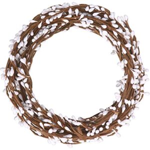 willbond 64 feet 30 packs ply pip berry garland for christmas winter indoor outdoor decor head wreaths wedding crowns (white)