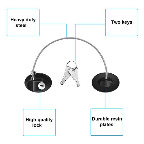 Hotop 4 Pack Refrigerator Lock Cabinet Locks with Keys Adhesive Freezer Door Fridge Drawer Lock for Child Safety and Privacy, No Drilling (White and Black)