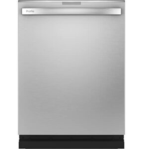 ge profile pdt775synfs 24" dishwasher with 16 place settings twin turbo dry boost wifi connect deep clean silverware jet bottle jet 1 hour wash energy star certified in stainless steel