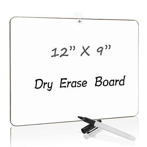 Grope Small Dry Erase Boards Blank Double Sided Portable Learning Writeboard Mini Lapboards with a Marker for Children 9x12 inches (Blank Set of 1)