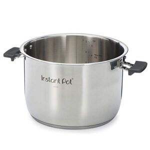 instant pot stainless steel inner cooking pot with handles, 6-qt, polished surface, rice cooker, stainless steel cooking pot, use with 6-qt duo evo ,pro & pro crisp