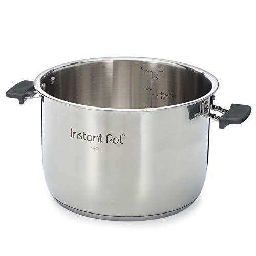 Instant Pot Stainless Steel Inner Cooking Pot with Handles, 6-Qt, Polished Surface, Rice Cooker, Stainless Steel Cooking Pot, Use with 6-Qt Duo Evo ,Pro & Pro Crisp