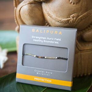 BALIPURA - Protection Aura Bracelet for Women - 2mm SMALL (TINY) BEADS Gemstones, Crystals, Black Tourmaline, Citrine, Quartz, 925 Solid Silver Beads - Spiritual Beaded Keep Bad Spirits Away