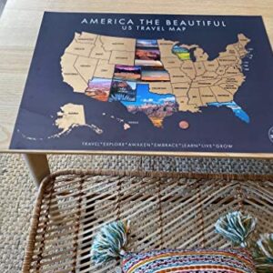 America The Beautiful USA Scratch Off Map- Interactive Travel Scratch Off Poster Reveals Beautiful Nature Photography of Each 50 States - Travel Poster - Great Gift for Adventurers (grey)