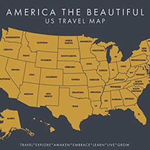 America The Beautiful USA Scratch Off Map- Interactive Travel Scratch Off Poster Reveals Beautiful Nature Photography of Each 50 States - Travel Poster - Great Gift for Adventurers (grey)