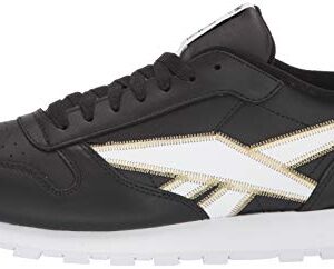 Reebok unisex-adult Classic Leather,Black/White/Gold Met.,11.5 M US