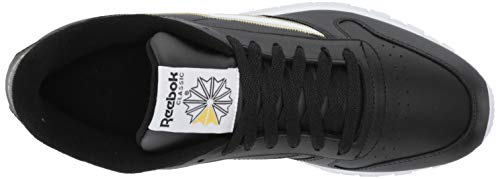 Reebok unisex-adult Classic Leather,Black/White/Gold Met.,11.5 M US