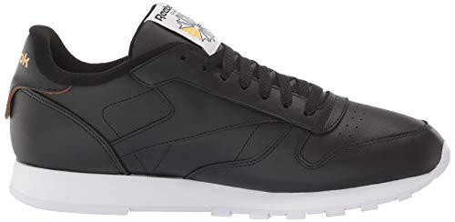 Reebok unisex-adult Classic Leather,Black/White/Gold Met.,11.5 M US