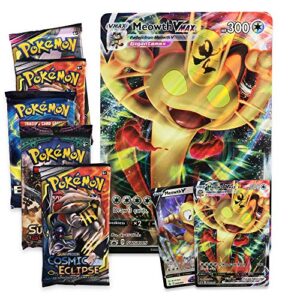 Pokemon TCG: Meowth V Teaser Box | 5 Booster Packs | 2 Foil Promo Cards | 1 Oversize Foil Card | Genuine Cards