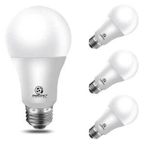 energetic 100w equivalent, a19 led light bulb, warm white 3000k, e26 base, non-dimmable, 1600lm, ul listed, 4-pack