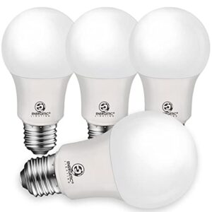 energetic smarter lighting 40w equivalent a19 led light bulb, soft white 2700k, ul listed, e26 standard base, non-dimmable led light bulb, 4-pack