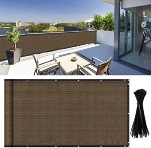 dearhouse balcony privacy screen shield cover, 3.5ft x16.5ft, includes 35 pc cable ties for porch deck outdoor backyard patio